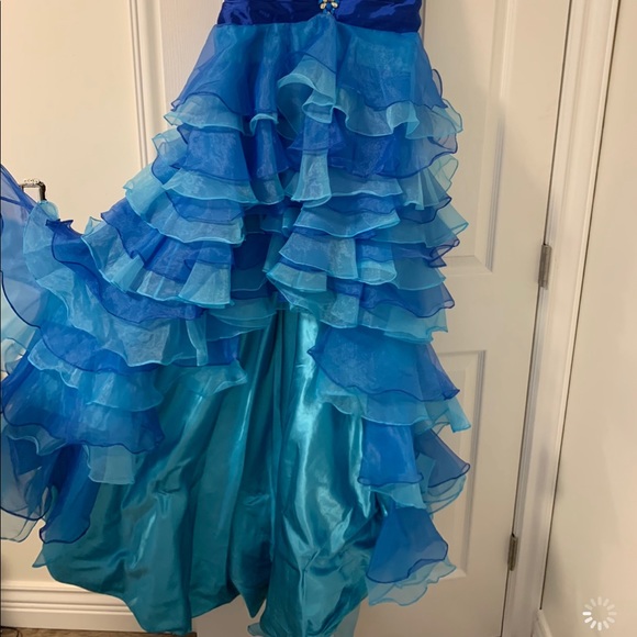 Blue high low ruffle dress - Picture 2 of 3